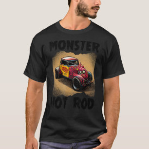 Monster HotRod With Eyes Halloween Rat Rod Street T-Shirt