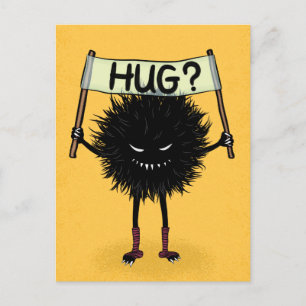Monster Hug Cute Evil Character Postcard