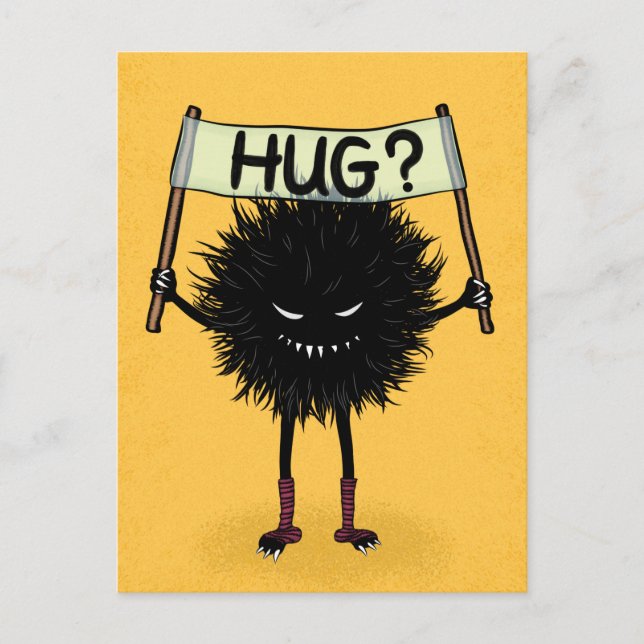 Monster Hug Funny Evil Character Postcard (Front)