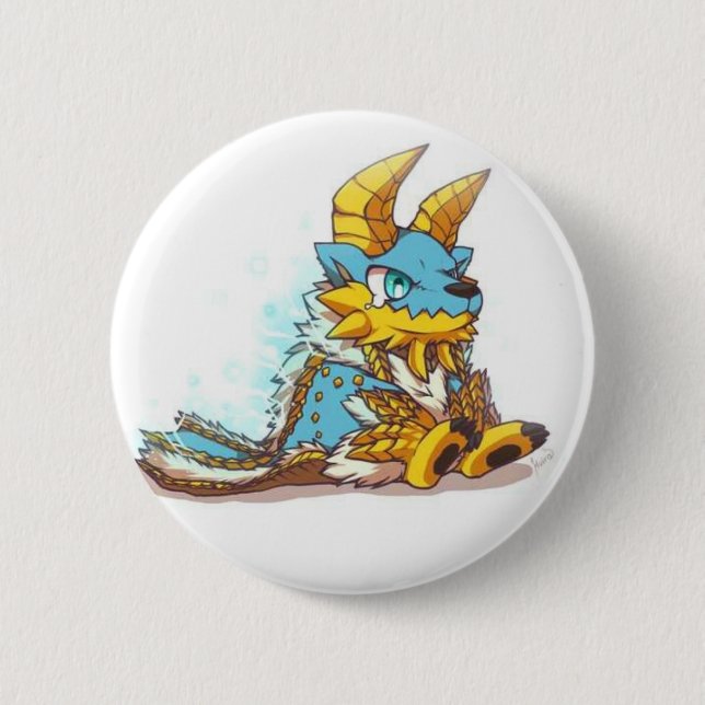 Monster Hunter Chibi zinogre 6 Cm Round Badge (Front)