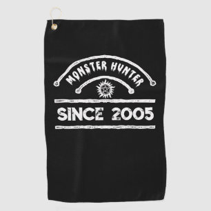 Monster Hunter Sigil Distressed Typography Golf Towel