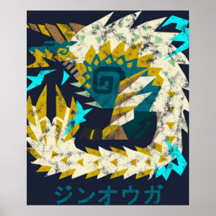 Monster Hunter World Iceborne Zinogre Kanji Icon Poster