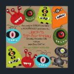 Monster Invitations<br><div class="desc">This is an adorable invitation for any child that loves MONSTERS... and is having a monster Party! All of these monsters were thought up by my son Jack and hand drawn by me... he gave each monster a name and hopes that your children love them as much as he does!...</div>