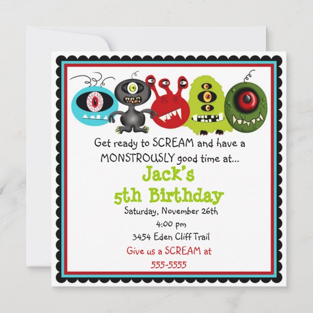 Monster Invitations (Front)