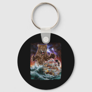 Monster Jaguar Cat As Kraken Attack A War Ship At Key Ring