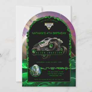 Monster Jam - Alien Invasion Birthday Invitation