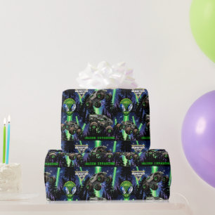 Monster Jam - Alien Invasion Birthday Wrapping Paper