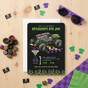 Monster Jam - Grave Digger Birthday Invitation