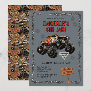 Monster Jam - Monster Mutt Birthday Invitation