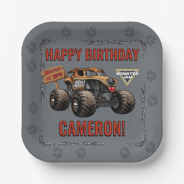 Monster Jam - Monster Mutt Birthday Paper Plate (Front)
