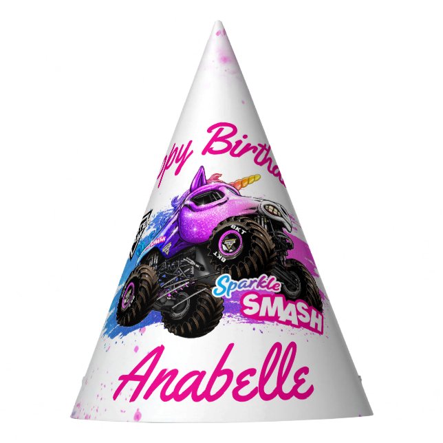 Monster Jam - Sparkle Smash Birthday Party Hat (Front)