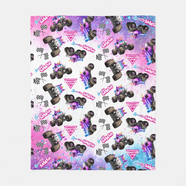 Monster Jam Sparkle Smash Fleece Blanket (Front)