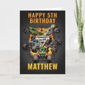 Monster Jam Trucks Birthday Card