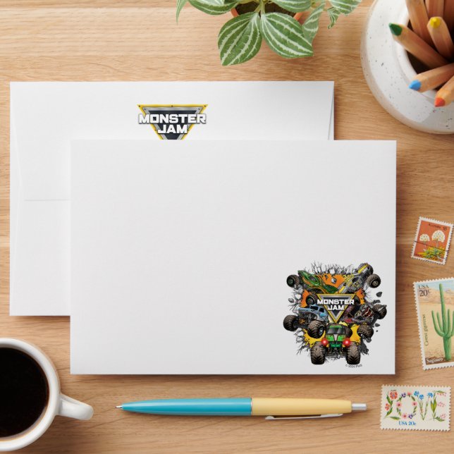 Monster Jam Trucks Birthday Envelope (Desk)