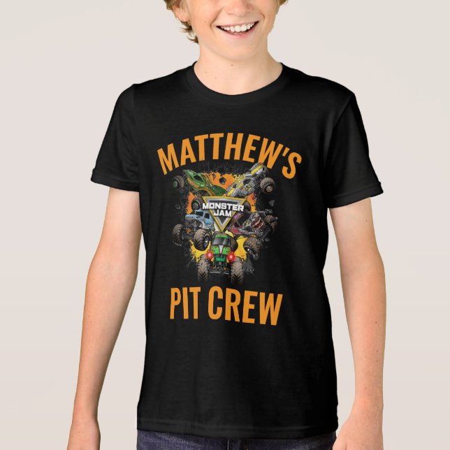 Monster Jam Trucks Pit Crew Tri-Blend Shirt (Front)