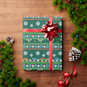Monster Jam Ugly Christmas Sweater Wrapping Paper