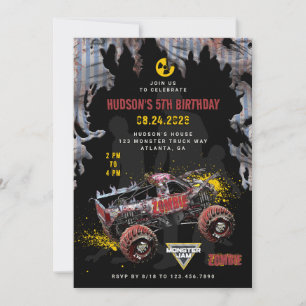 Monster Jam - Zombie Birthday Invitation