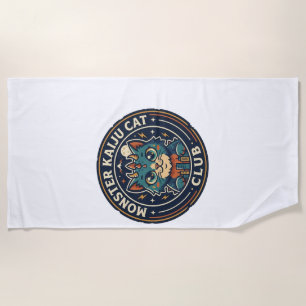 Monster Kaiju Cat Cat Graphic Tee Art - Monster Ka Beach Towel