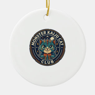 Monster Kaiju Cat Cat Graphic Tee Art - Monster Ka Ceramic Tree Decoration