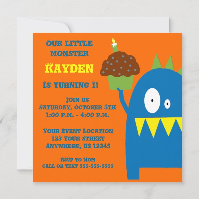 Monster Kids Birthday Invitation (Front)
