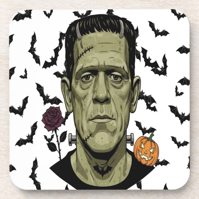 Monster Laughs Funny Spooky Frankenstein Energy Coaster (Front)