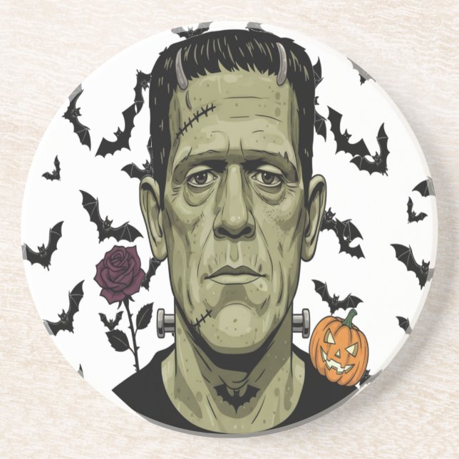 Monster Laughs Funny Spooky Frankenstein Energy Coaster (Front)