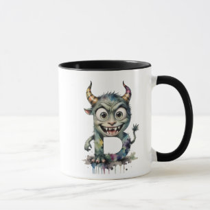 Monster Letter B Mug – Cute Cartoon Alphabet Cup
