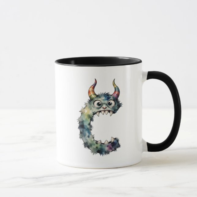 Monster Letter C Mug – Playful Monster Initial Gif (Right)