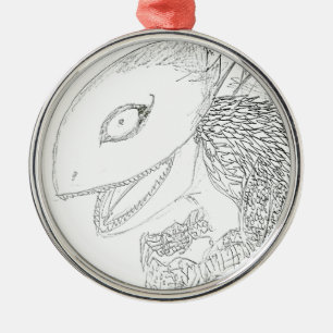 monster lizard cartoon metal tree decoration