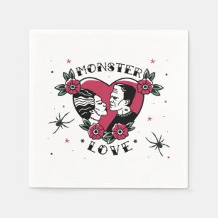 Monster Love  Bride of Frankenstein Vintage Tattoo Napkin