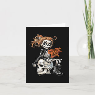 Monster Lover Fun Skeleton Ghoul Cute Vintage Hall Card