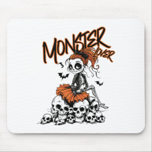 Monster Lover Fun Skeleton Ghoul Cute Vintage Hall Mouse Mat