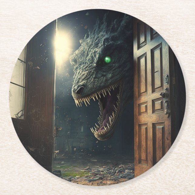monster lurk round paper coaster (Front)