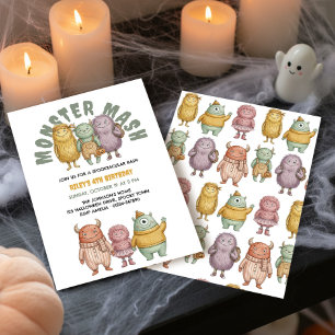 Monster Mash Birthday Party Cute Kids Spooktacular Invitation