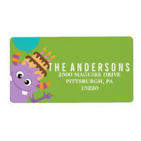 MONSTER MASH BIRTHDAY RETURN ADDRESS LABEL