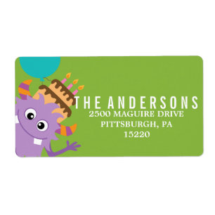 MONSTER MASH BIRTHDAY RETURN ADDRESS LABEL