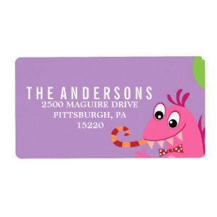 MONSTER MASH BIRTHDAY RETURN ADDRESS LABEL