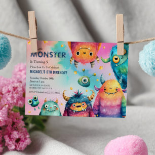 Monster Mash Cute Whimsical Kids' Birthday Party Invitation