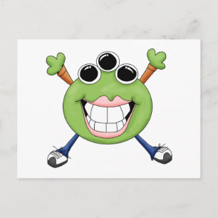 Monster Mash · Green Three-Eyed Monster Postcard