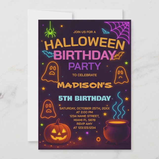 Monster Mash Halloween Birthday Invitation (Front)