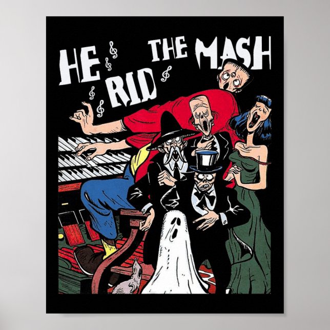 Monster Mash Halloween Ghoul Ghost  Poster (Front)