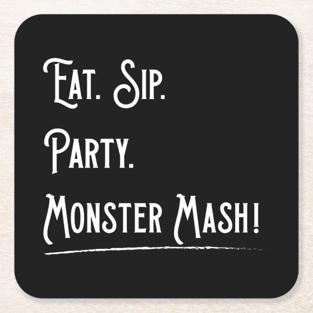 Monster Mash Halloween Party Paper Coaster (Front)