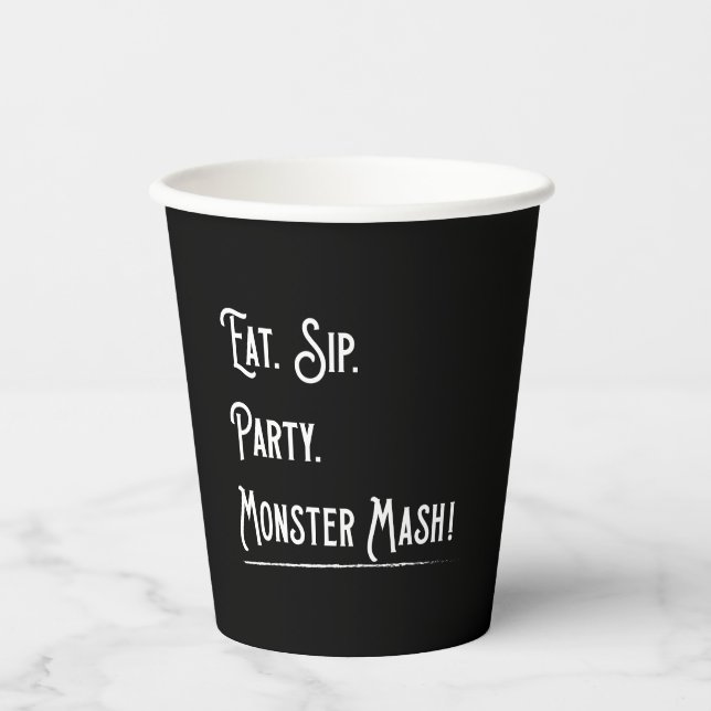 Monster Mash Halloween Party Paper Cups (Front)