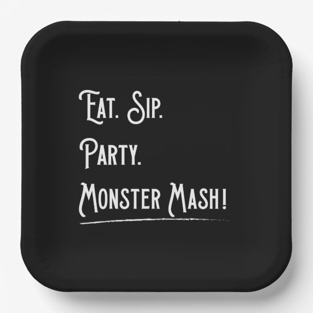 Monster Mash Halloween Party Paper Plate (Front)