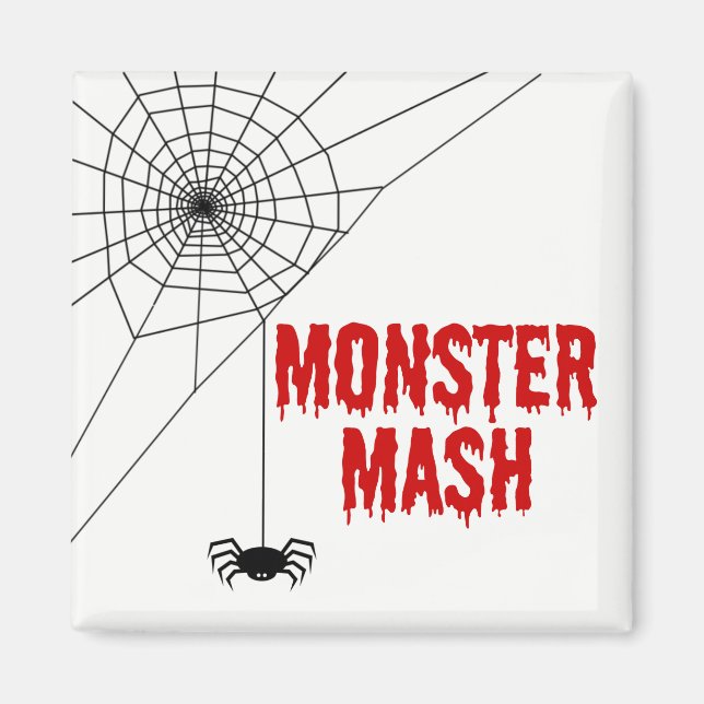 Monster Mash Halloween Spider Web Magnet (Front)