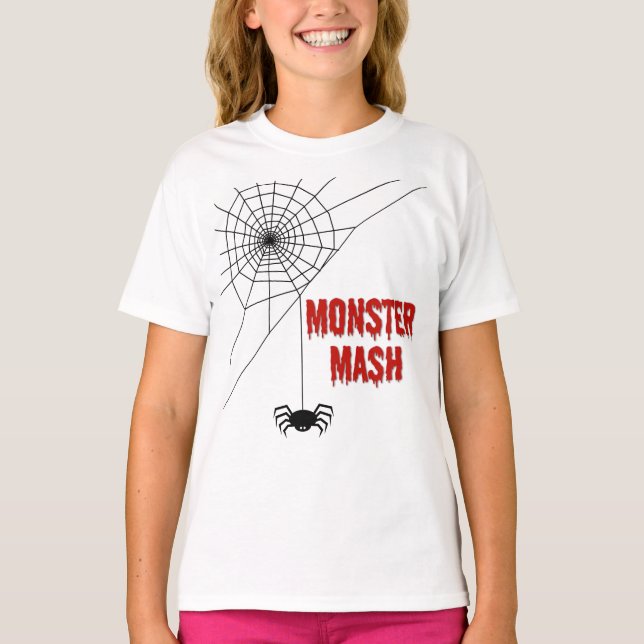 Monster Mash Halloween Spiderweb T-Shirt (Front)