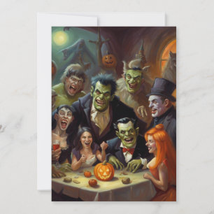 Monster Mash, Horror, Happy Halloween  Holiday Card