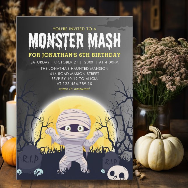 Monster Mash Kids Birthday Party Halloween Invitation (Creator Uploaded)