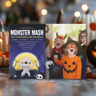 Monster Mash Kids Birthday Party Halloween Invitation