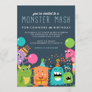 MONSTER MASH KIDS BIRTHDAY PARTY INVITATION invite